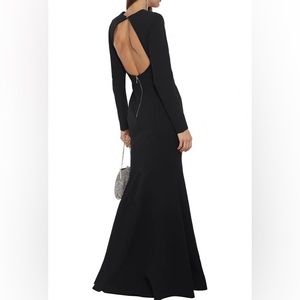 Rebecca Vallance navy crepe gown